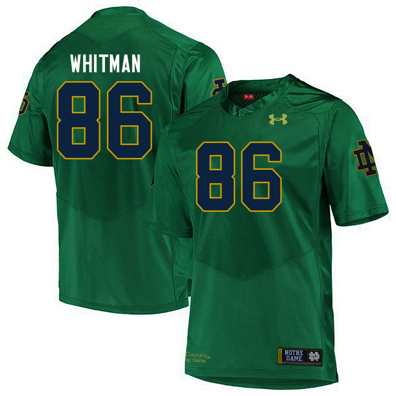Men #86 Alex Whitman Notre Dame Fighting Irish College Football Jerseys Stitched-Green